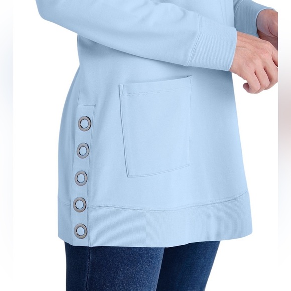 NEW Soft Surroundings Make It Snappy Pullover XS Petite Oversized Boatneck - Picture 5 of 5